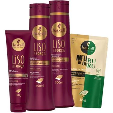 Imagem de Shampoo Condicionador 500ml + 01 item Liso com Força Haskell