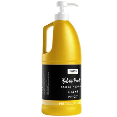 Imagem de Tinta para tecido Nicpro NF-017 dourado metálico 1000 ml