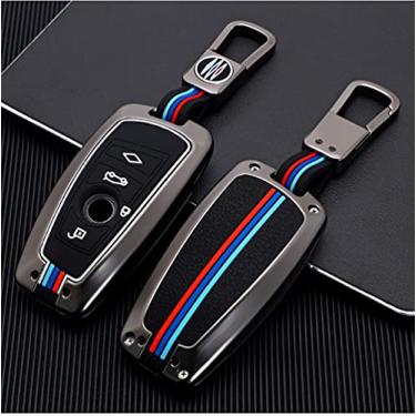 Imagem de YJADHU Car Styling Key Rings Cover Cover Stickers Proteger Case Cover Case Interior Auto Accessories, apto para BMW F10 F30 X3 X4 F25 F26, preto 4 botões plus