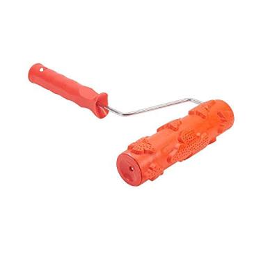 Imagem de Rolo de parede vermelho escova rolos de impressão em relevo cola macia alça de plástico vermelho multi-padrão conjunto de pintura de parede ferramentas de decoração para casa, 10