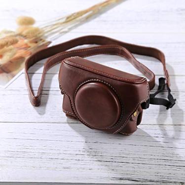 Imagem de HONGYAN capa da câmera Saco de caso de câmera de couro pu retro pu com alça para Sony RX100 m3 / m4 / m5 acessórios para câmera