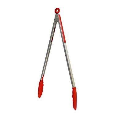 Imagem de UPTALY Pinças de grelha extra longas de 45 cm (1 peça vermelha), pinças de churrasco de aço inoxidável com alça longa, pegador de comida de tamanho grande, pegador de carne engrossado, pegador de servir estendido