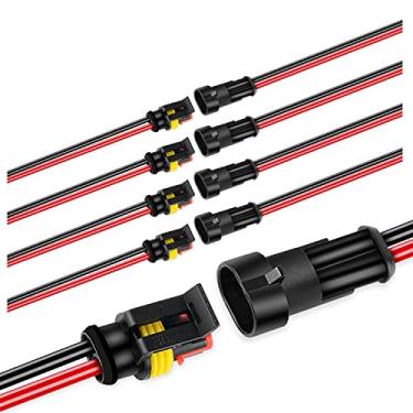 Imagem de Nilight GA0007 1 2Pin Way 16AWG Fio Impermeável Série Conector Terminal Série 1,5 mm - Pacote com 5