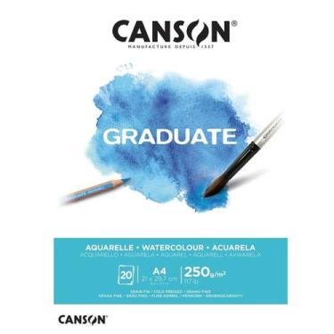 Imagem de Bloco Graduate Aquarela T.Fina 250G 21X29,7 A4 20F - Canson