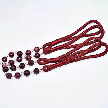 Imagem de 1 Par Cortinas Fivela Cortina Tieback Jade Miçangas Correia Criativa Acessórios para Janela Decorações para Casa, 12,80cm