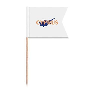 Imagem de Chipre Mapa Europeu Turismo Palito Bandeiras Rotulagem Marcação para Festa Bolo Comida Prato de Queijo