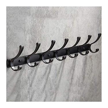 Imagem de KIZQYN Ganchos de casaco montado na parede Gancho de casaco de liga de zinco Gancho de casaco de entrada Gancho de casaco montado na parede (Preto) Cabide de casaco montado na parede (Tamanho: E)