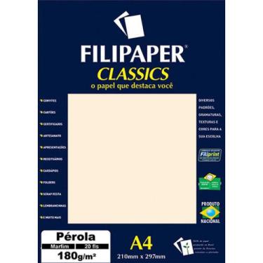 Imagem de Papel Pérola Marfim A4 180G Com 20 Folhas - Filiperson