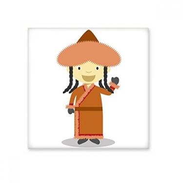 Imagem de Sorriso Sobretudo Mongólia Desenho Azulejo de Cerâmica Brilhante Decalque Pedra Adorna de Tijolos