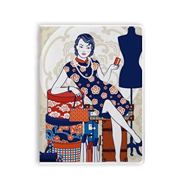 Imagem de Caderno de beleza branca da cultura chinesa, capa de goma