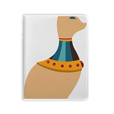 Imagem de Caderno com estampa de totem de gato do Egito, capa de goma para diário de capa macia