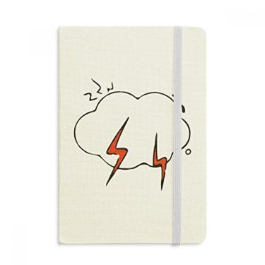 Imagem de Caderno com estampa de ilustração em nuvem meteorológica oficial de tecido capa dura diário clássico