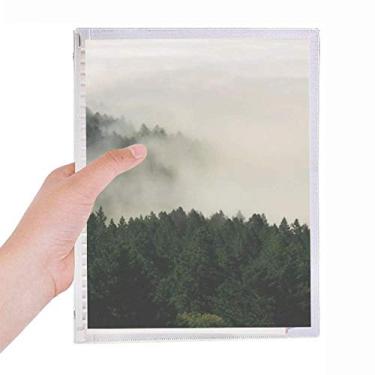 Imagem de Caderno Mountain Fog Floresta Céu Nuvem Folhas Soltas Diário Recarregável