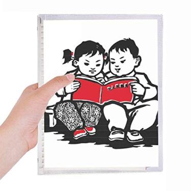 Imagem de Caderno chinês para meninos e meninas, livro patriotismo com folhas soltas, diário recarregável, papelaria