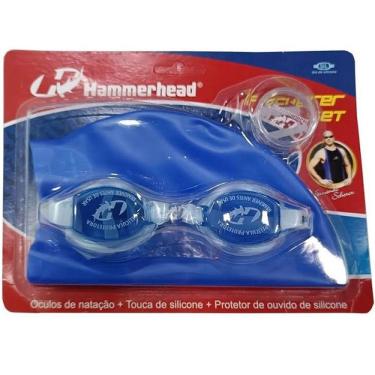 Imagem de Kit de Nataçao Oculos Touca e Protetor de Ouvido Hammerhead