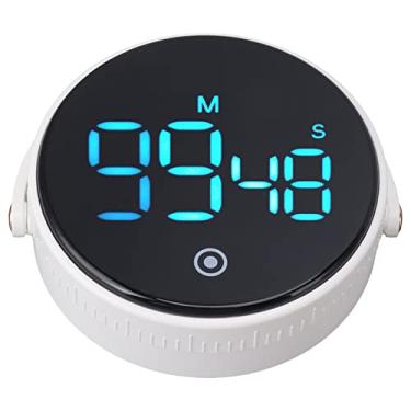 Imagem de Temporizador de Cozinha, Temporizador de Cozinha Digital Magnético para Fitness (Branco)