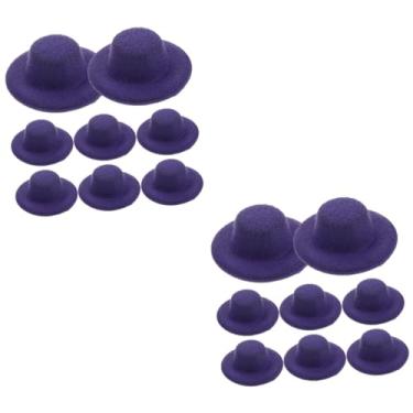 Imagem de Amosfun 40 Peças acessórios para chapéus mini chapéus para artesanato chapéus decorativos em miniatura decoração pequenos acessórios de casa chapéus em miniatura para festa patinho amarelo
