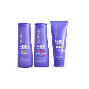 Imagem de Kit Bio Extratus +Hidra Shampoo 350ml + Condicionador 350ml + Máscara 250g