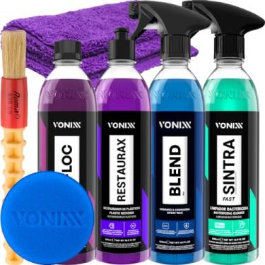 Imagem de Kit Shampoo V-Floc Cera Blend Sintra Fast Restaurax Vonixx + Pano 40x40cm Zacs