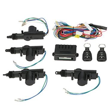 Imagem de Geevorks Kit universal de sistema de entrada sem chave para carro, 4 peças, atuador de fechadura de porta de carro de 12 V com controle remoto, sistema de travamento central de carro, sistema de