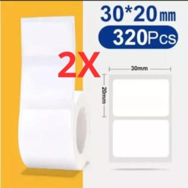 Imagem de 2 Rolos Etiqueta Niimbot B1 / B21 / B3s / B203 30x20mm 320un