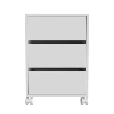 Imagem de Gaveteiro Office Armário Com Tres Gavetas E Rodízios - Branco