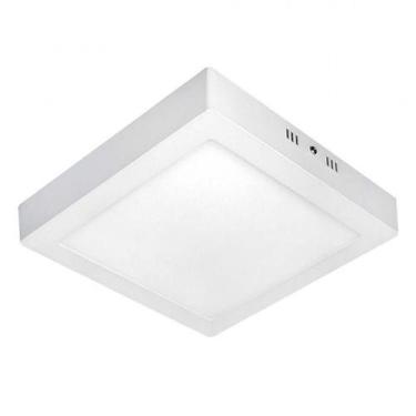 Imagem de Kit 2 Luminaria Led Sobrepor Quadrada Slim 18W 6500K 21cm Kian Economa