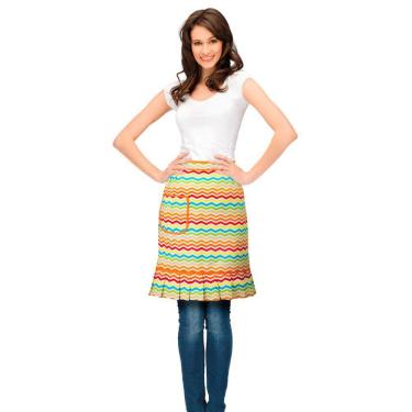 Imagem de Avental de Cozinha Vizapi 70X55Cm Saia Chevron Multicolorido