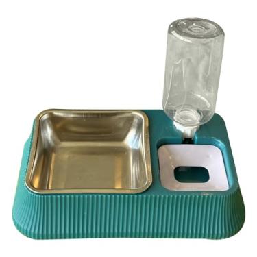 Imagem de Comedouro Bebedouro Para Pet Cachorros Cães Gatos Porte Pequeno Azul Duplo Automatico Tigela Aluminio Pratico Facil de Limpar Qualidade