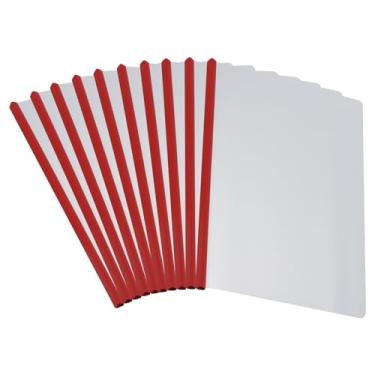 Imagem de PATIKIL Capas de relatório transparentes com barra deslizante, 10 capas de currículo com aderência deslizante de 15 mm, capacidade de 135 folhas, pastas de apresentação A4 para arquivo, currículo