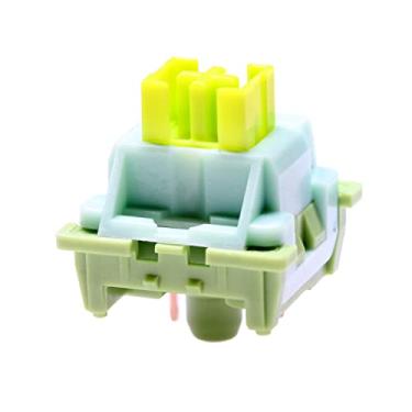 Imagem de KPREPUBLIC Interruptor OTM Outemu para teclado mecânico silencioso linear tátil oceano mar vermelho limão roxo rosa jade limão pêssego prata panda vermelho limão interruptor (OTM Lime Switch x90)