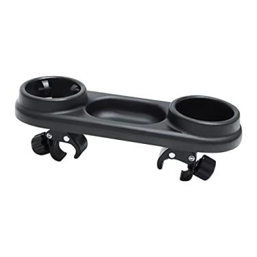 Imagem de Bandeja de lanche para carrinho de bebê, 3 em 1 suporte de copo para carrinho de bebê removível universal apanhador de lanches e suporte de bebidas antiderrapante (preto)