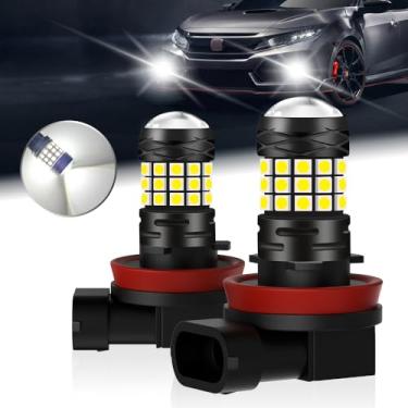 Imagem de NHHEO Lâmpadas LED H11/H8/H16 H9 6500K Xenon Branco 42SMD 3030 Chips Lâmpadas de Nevoeiro/DRL, Substituição de halogênio Plug-N-Play super brilhante de 360 graus (2 peças)