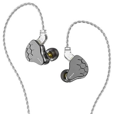 Imagem de Kinboofi Fone de ouvido KBEAR Lark in Ear Monitor, fone de ouvido com fio 1BA 1DD, fone de ouvido HiFi IEM para músico, com cabo de 2 pinos para Musician Church (cinza escuro, sem microfone)..