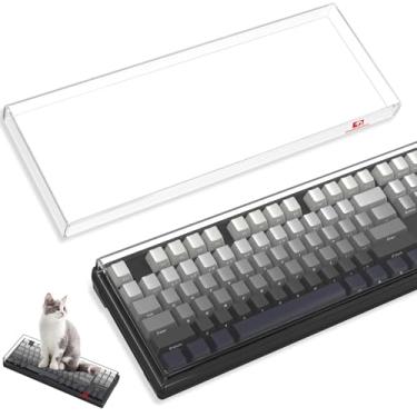 Imagem de ZIYOU LANG KC03 Capa de teclado transparente de acrílico (13,9 * 5 * 0,9'') com capa protetora à prova de poeira, à prova d'água, anti-impacto e anti-gato para teclado mecânico de 75% 82/84/87 teclas