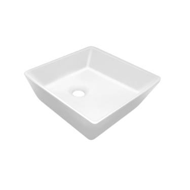Imagem de Cuba Quadrada De Apoio Branca Line Bancada p/Lavabo Banheiro
