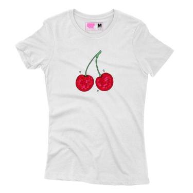 Imagem de Camiseta Feminina Estampada Cereja Branco - Goup Supply