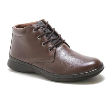 Imagem de Sapatos Sociais Masculinos de Couro Legítimo Resistente, Botas Cano Curto (Café, BR, Adulto, Numérico, 43)