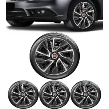 Imagem de Jogo 4 Calotas Esportivas DS4 Preto/Prata aro 13 FIA Uno 93 94 95 96 97 98 99 2000 2002 2003 2004 2005 2006 2007 2008 2009 2010 2011