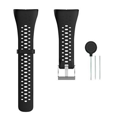 Imagem de Weinisite Pulseira de relógio para Polar M400/Polar M430, pulseira de silicone macio de substituição para relógio esportivo M400/Polar M430 (preto)