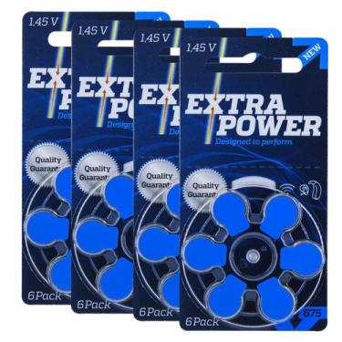 Imagem de Pilha Auditiva 675 Extra Power Bateria Pr44 Kit 24 Unidades