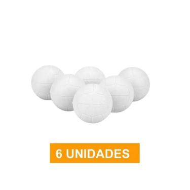 Imagem de Kit com 6 Bolas Pebolim Totó Branca Pentagol