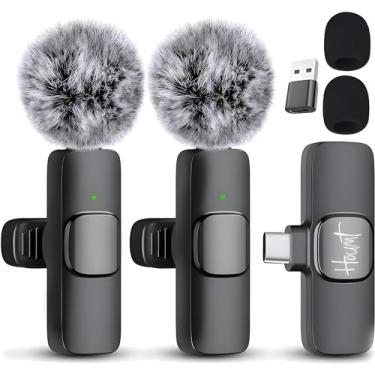 Imagem de Houmt Microfone sem fio para iPhone 15 USB-C compatível com Samsung S24 e iPhone 15 Series - Microfone Lavalier sem fio para Android - Microfone USB C para gravação de vídeo e Tiktok (2 em 1)