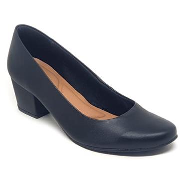 Imagem de Sapato Feminino Scarpin Usaflex Salto Bloco Preto (38)