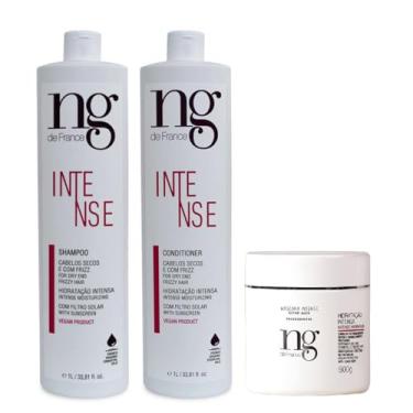 Imagem de Kit Ng De France Shampoo 1 Litro + Condicionador 1 Litro + Máscara 500g | Linha Hidtatação Intense | Cabelos secos | Hidratação Intensa | Profissional | Lavatório