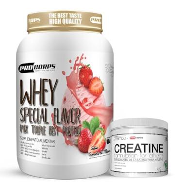Imagem de Kit Whey Special Flavor 840g 3W Best Protein + Creatina Pura 100g (840g, Sorvete de Morango)