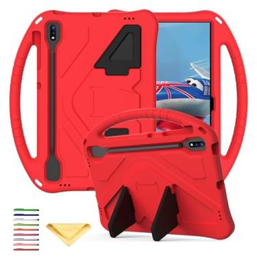 Imagem de UUcovers Capa infantil para Samsung Galaxy Tab S7 FE 5G 31.5 cm 2021 modelo (SM-T730/T733/T736/T738), com suporte para caneta S Pen, suporte/pega/suporte, espuma EVA macia, à prova de choque, leve,