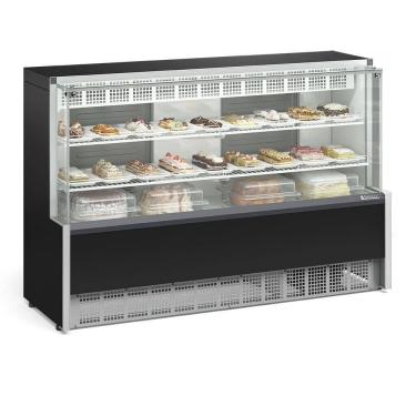 Imagem de Vitrine Refrigerada Gpea175r Gelopar Aurora Confeitaria 1,73mt Preto 220v
