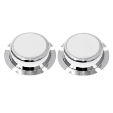 Imagem de 2 Tampa Cubo Cromada Roda Carreta 5 Furos Rolamento Cubo Pequeno - TOP