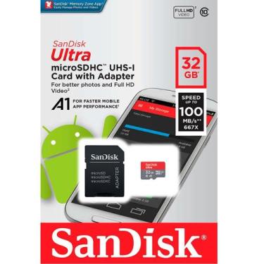 Imagem de Cartão Memória Sandisk Ultra 32gb 100mb/s Classe 10 Microsd